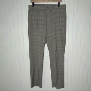 Tommy Hilfiger Men's Cream Olive Black  Checkered Plaid Pants Waist 33 inches